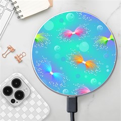 Non Seamless Pattern Blues Bright Wireless Fast Charger(white)