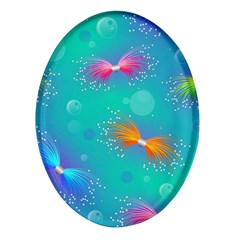 Non Seamless Pattern Blues Bright Oval Glass Fridge Magnet (4 Pack)