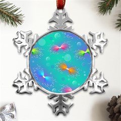 Non Seamless Pattern Blues Bright Metal Small Snowflake Ornament