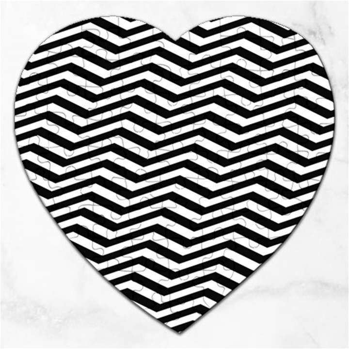 Zigzag Chevron Pattern Jigsaw Puzzle (Heart)