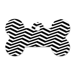 Zigzag Chevron Pattern Dog Tag Bone (two Sides)