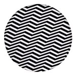 Zigzag Chevron Pattern Round Glass Fridge Magnet (4 pack) Front