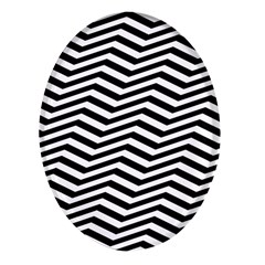 Zigzag Chevron Pattern Oval Glass Fridge Magnet (4 Pack)