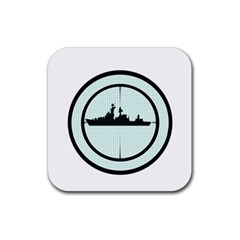 Ship Target Destroyer Warship Rubber Coaster (square) by Pakjumat