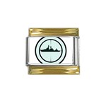 Ship Target Destroyer Warship Gold Trim Italian Charm (9mm) Front