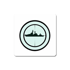 Ship Target Destroyer Warship Square Magnet by Pakjumat