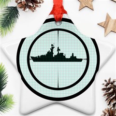 Ship Target Destroyer Warship Star Ornament (two Sides) by Pakjumat