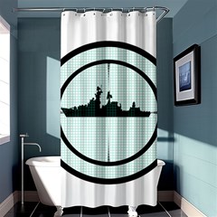 Ship Target Destroyer Warship Shower Curtain 36  X 72  (stall)  by Pakjumat