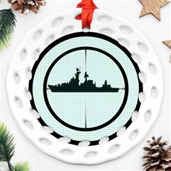 Ship Target Destroyer Warship Ornament (round Filigree) by Pakjumat