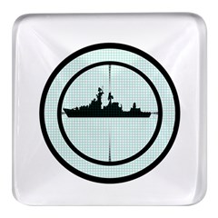 Ship Target Destroyer Warship Square Glass Fridge Magnet (4 Pack) by Pakjumat