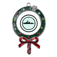 Ship Target Destroyer Warship Metal X mas Lollipop With Crystal Ornament