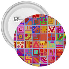 Colourful Abstract Shapes 3  Buttons by Pakjumat