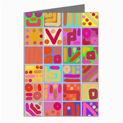 Colourful Abstract Shapes Greeting Cards (pkg Of 8) by Pakjumat