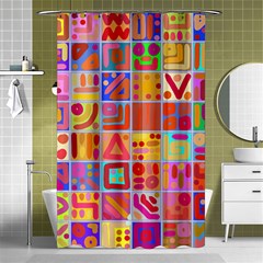 Colourful Abstract Shapes Shower Curtain 48  X 72  (small)  by Pakjumat