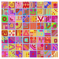 Colourful Abstract Shapes Wooden Puzzle Square by Pakjumat