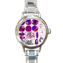 Illusion Optical Illusion Pattern Round Italian Charm Watch by Pakjumat