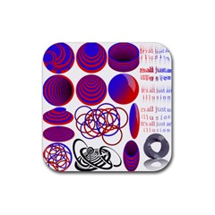 Illusion Optical Illusion Pattern Rubber Coaster (square) by Pakjumat