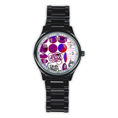 Illusion Optical Illusion Pattern Stainless Steel Round Watch by Pakjumat