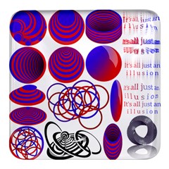 Illusion Optical Illusion Pattern Square Glass Fridge Magnet (4 Pack)