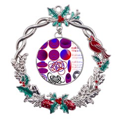 Illusion Optical Illusion Pattern Metal X mas Wreath Holly Leaf Ornament by Pakjumat