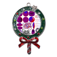 Illusion Optical Illusion Pattern Metal X mas Lollipop With Crystal Ornament