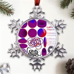 Illusion Optical Illusion Pattern Metal Large Snowflake Ornament by Pakjumat