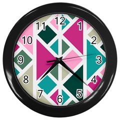 Pattern Geometric Decor Backdrop Wall Clock (black) by Modalart