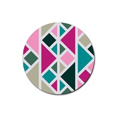 Pattern Geometric Decor Backdrop Rubber Coaster (round) by Modalart