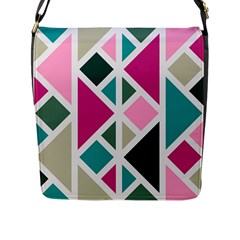 Pattern Geometric Decor Backdrop Flap Closure Messenger Bag (l) by Modalart