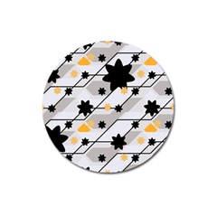 Flower Shape Abstract Pattern Magnet 3  (round) by Modalart