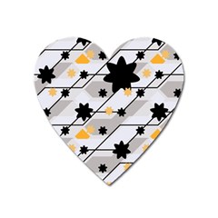 Flower Shape Abstract Pattern Heart Magnet by Modalart