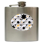 Flower Shape Abstract Pattern Hip Flask (6 oz) Front