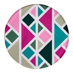 Pattern Geometric Decor Backdrop Round Glass Fridge Magnet (4 Pack) by Modalart