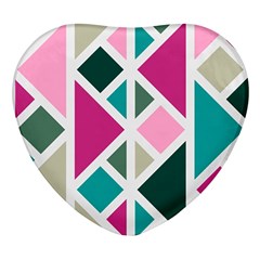 Pattern Geometric Decor Backdrop Heart Glass Fridge Magnet (4 Pack)