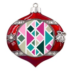 Pattern Geometric Decor Backdrop Metal Snowflake And Bell Red Ornament