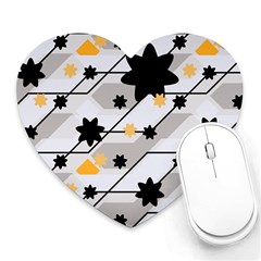 Flower Shape Abstract Pattern Heart Mousepad by Modalart