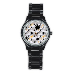 Flower Shape Abstract Pattern Stainless Steel Round Watch by Modalart