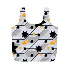 Flower Shape Abstract Pattern Full Print Recycle Bag (m) by Modalart