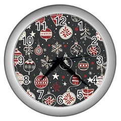 Christmas Decoration Winter Xmas Wall Clock (silver) by Modalart