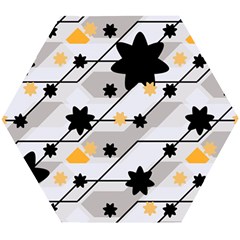 Flower Shape Abstract Pattern Wooden Puzzle Hexagon by Modalart