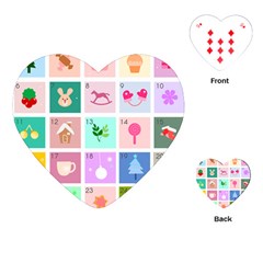 Christmas Wreath Advent Playing Cards Single Design (Heart)