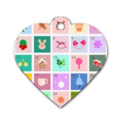 Christmas Wreath Advent Dog Tag Heart (One Side)