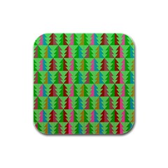 Christmas Background Paper Rubber Square Coaster (4 Pack) by Modalart