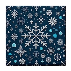 Snowflakes Pattern Tile Coaster by Modalart