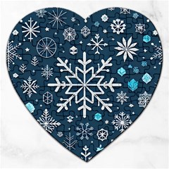 Snowflakes Pattern Jigsaw Puzzle (heart) by Modalart