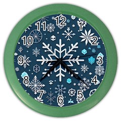 Snowflakes Pattern Color Wall Clock by Modalart