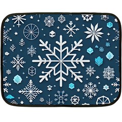 Snowflakes Pattern Two Sides Fleece Blanket (mini) by Modalart