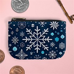 Snowflakes Pattern Mini Coin Purse by Modalart