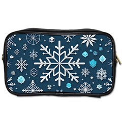 Snowflakes Pattern Toiletries Bag (one Side) by Modalart