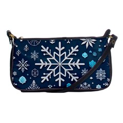 Snowflakes Pattern Shoulder Clutch Bag by Modalart